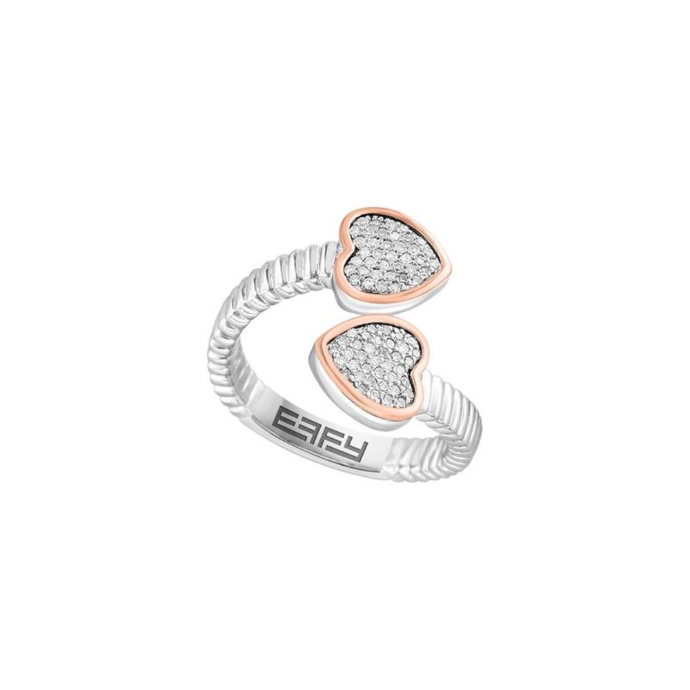 Effy Fine Jewelry Silver & 14K Rose Gold 0.23 Ct. Tw. Diamond Ring